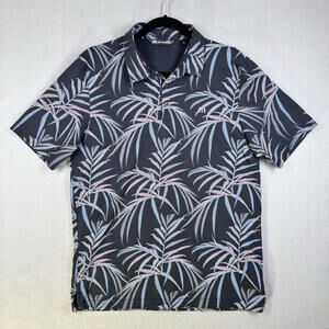 Travis Matthew AOP Pink Blue Palms Tropical Size Large Golf Polo Shirt
